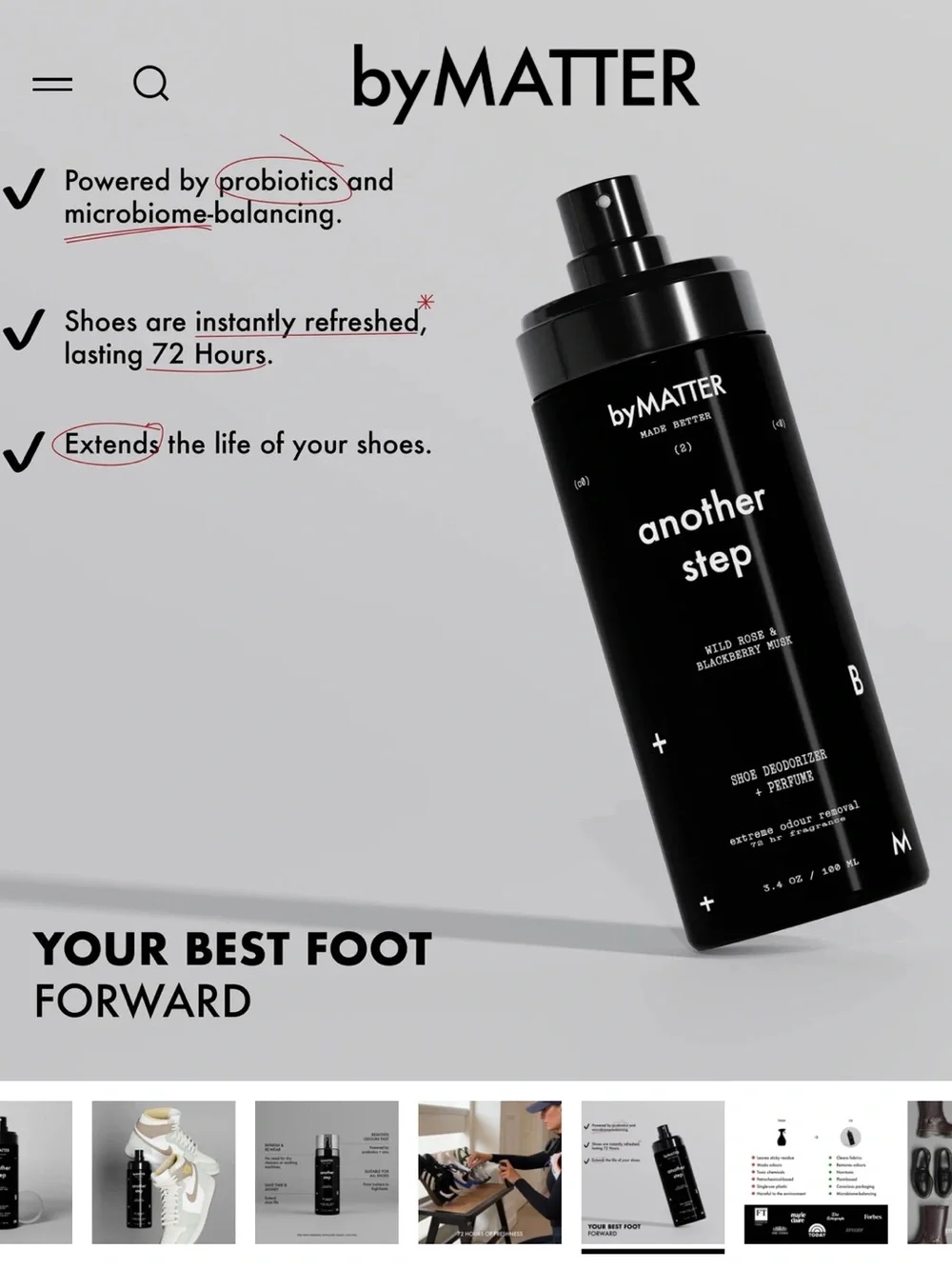 New Another Step Shoe Deodorizer Perfume by Matter extreme odour removal 72 hour